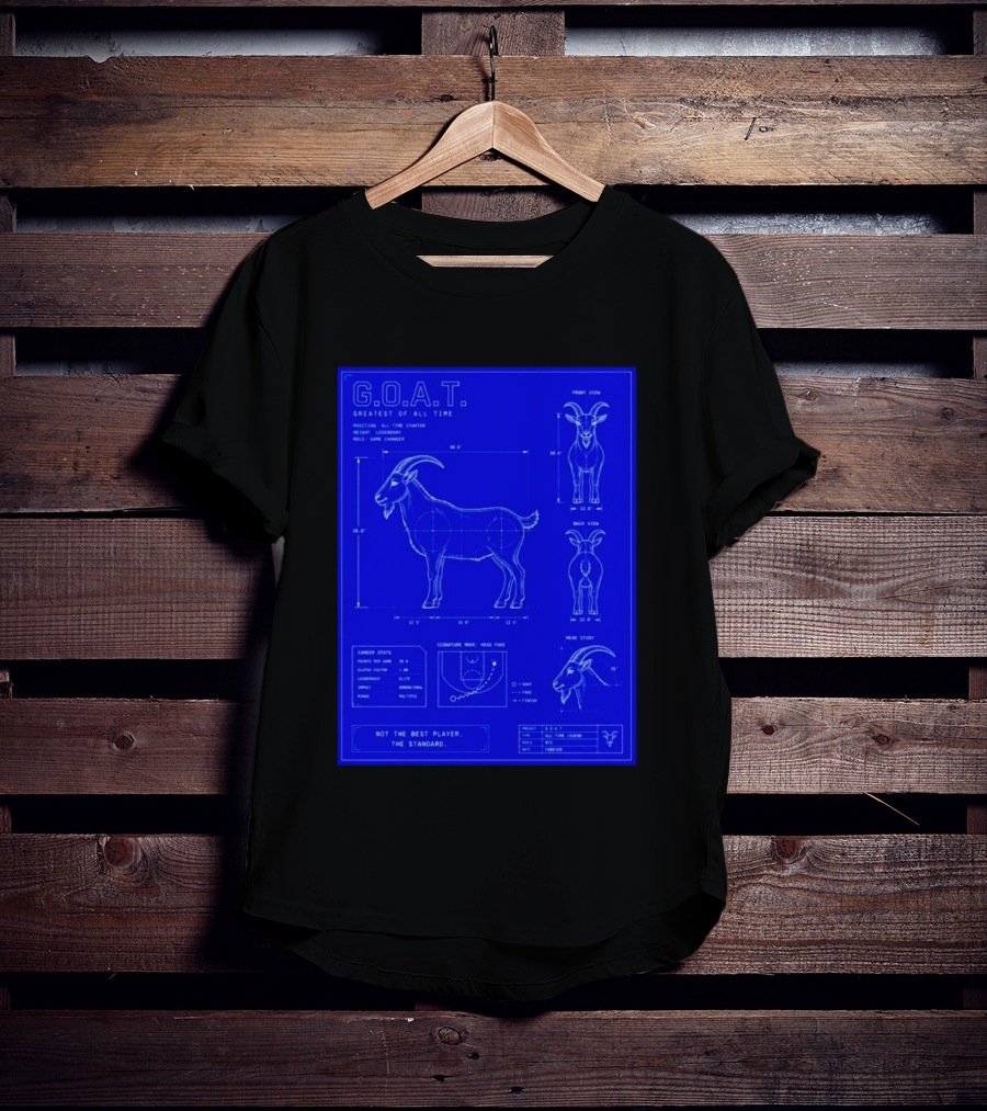 G.O.A.T. Greatest Of All Time Basketball Fall Blueprint Meme T-Shirt
