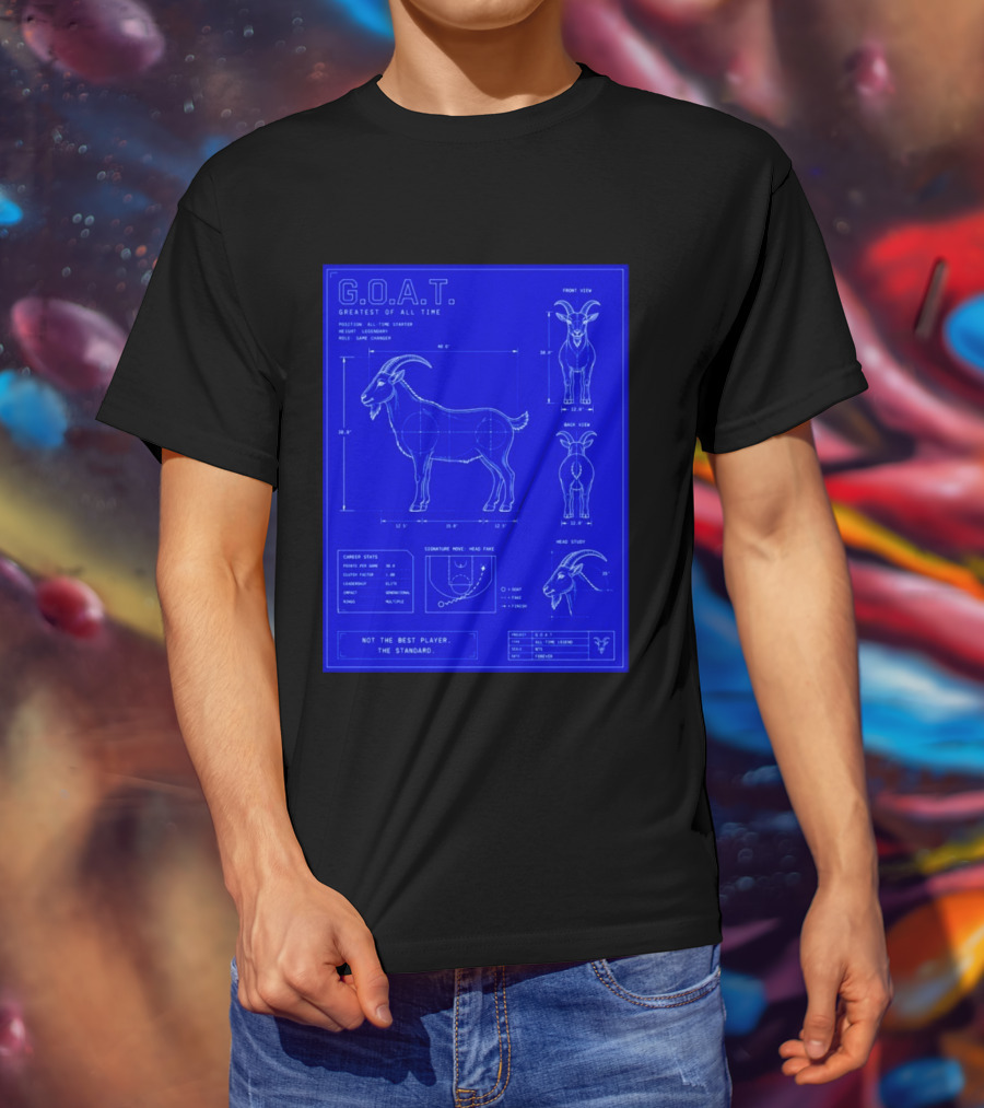 G.O.A.T. Greatest Of All Time Basketball Fall Blueprint Meme T-Shirt