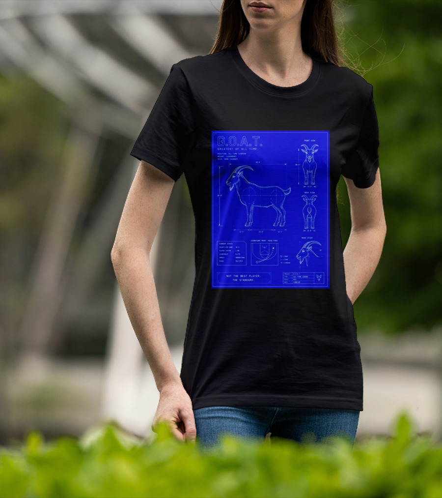 G.O.A.T. Greatest Of All Time Basketball Fall Blueprint Meme T-Shirt