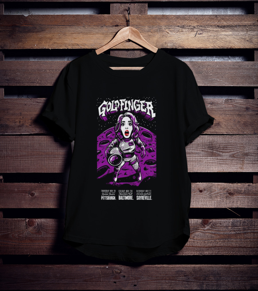 GOLDFINGER Tour 2026 Nov 19 21 Astronaut Theme McKees Rocks Baltimore Sayreville T-Shirt