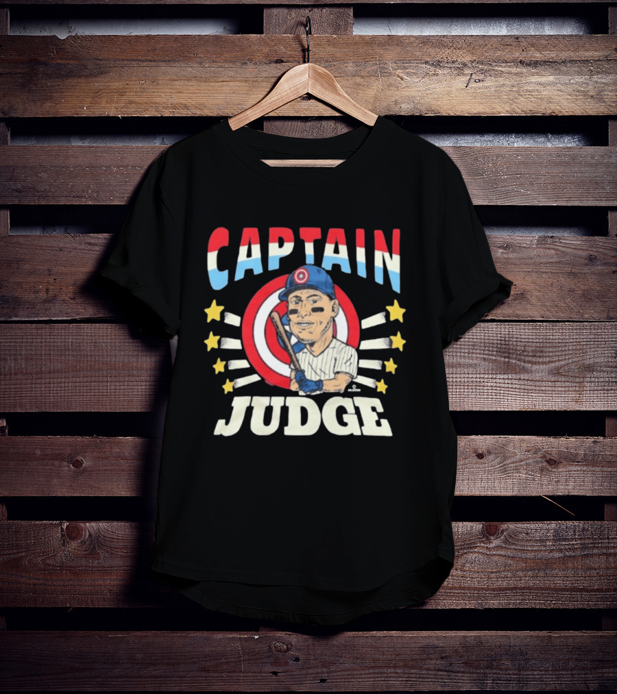 Captain America Judge Baseball Caricature Stars T-Shirt