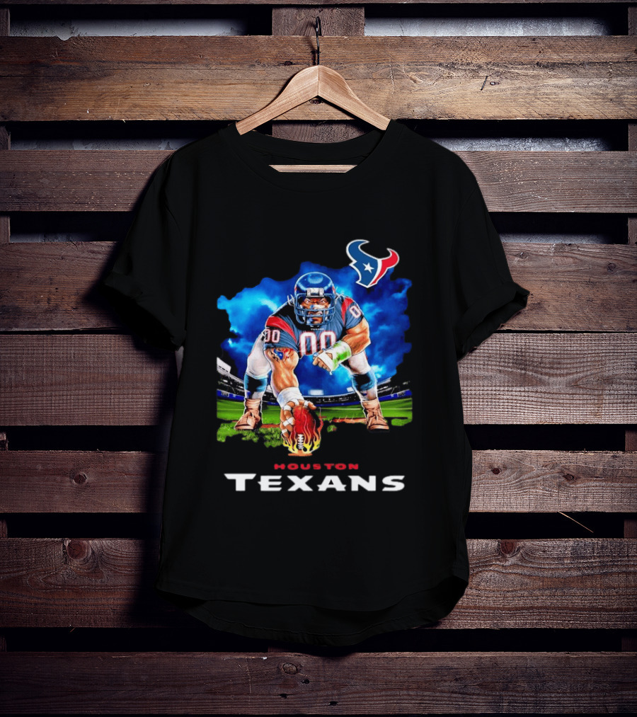 Houston Texans Ferocious Football Player NFL Team Spirit Challenge T-Shirt