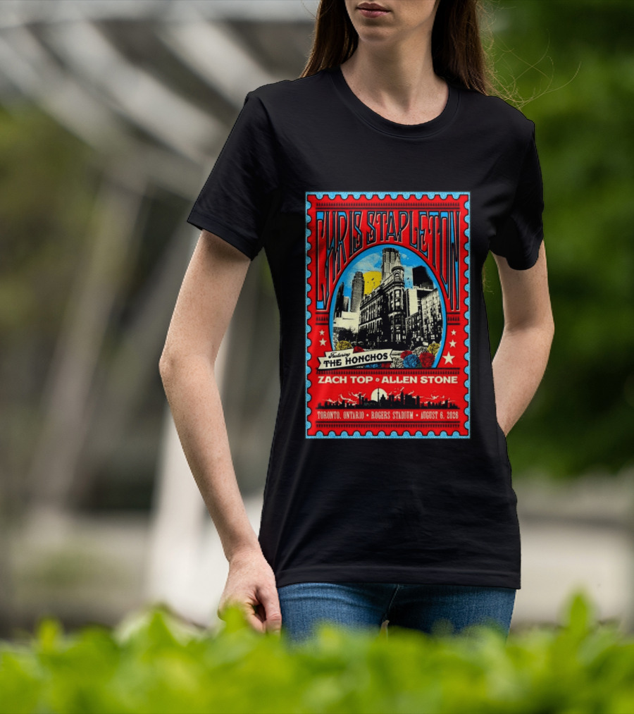 Chris Stapleton Featuring The Honchos Zach Top Allen Stone Rogers Stadium Toronto August 6 2026 T-Shirt
