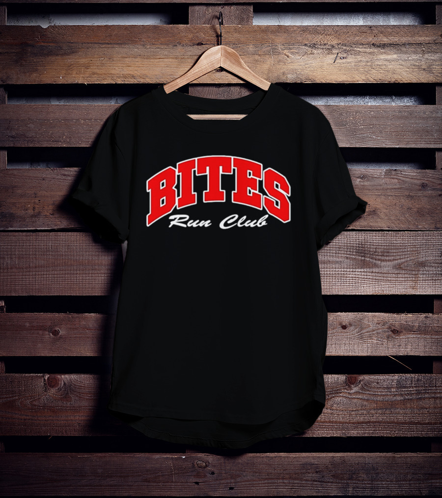 Bites Run Club Classic Style Sports Lettering T-Shirt