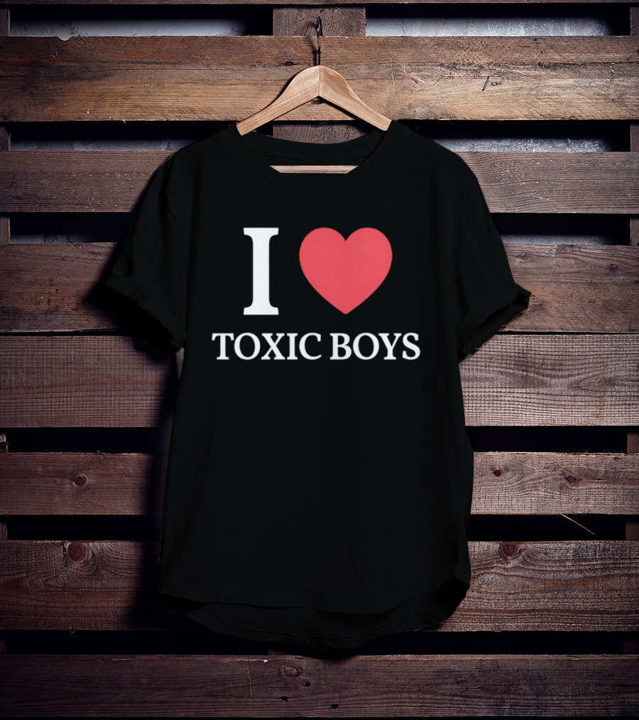 I Heart Toxic Boys Bold White And Red T-Shirt