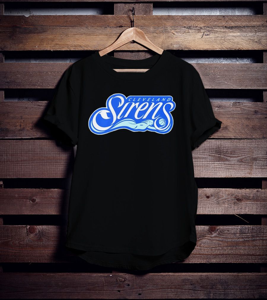 Cleveland Sirens Basketball Sports Team Oceanic Logo With Athlete And Ball T-Shirt