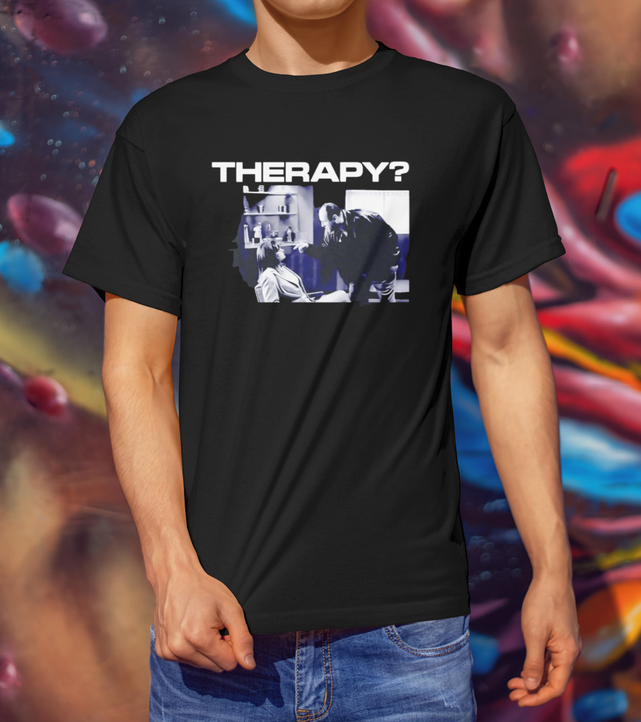 Tony Soprano Theraphy Pointing At Dr Melfi Black White Session T-Shirt