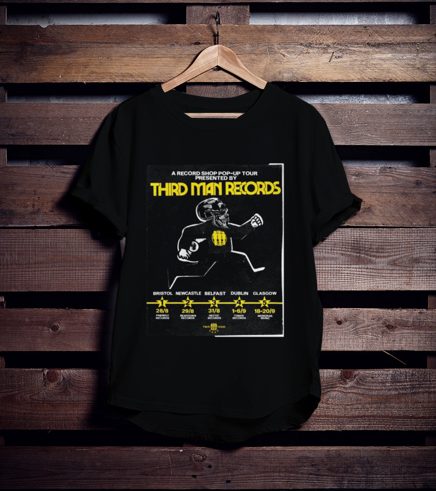 Third Man Records A Record Shop Pop Up Tour Bristol Newcastle Belfast Dublin Glasgow 2023 T-Shirt
