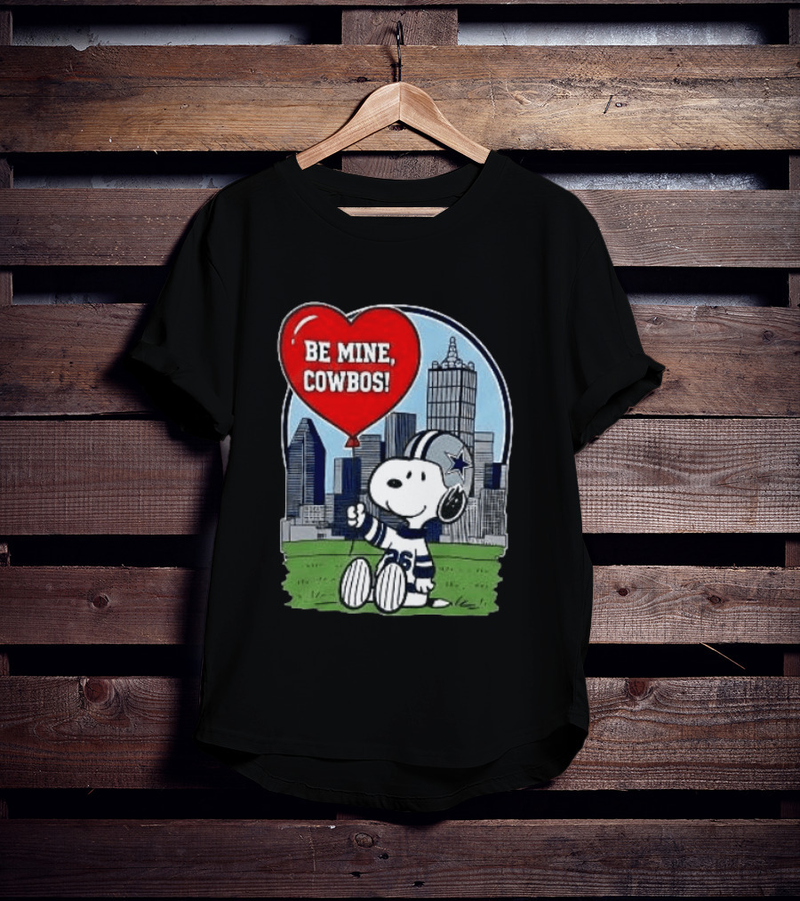 Dallas Cowboys Snoopy Be Mine Valentine 2026 Skyline T-Shirt