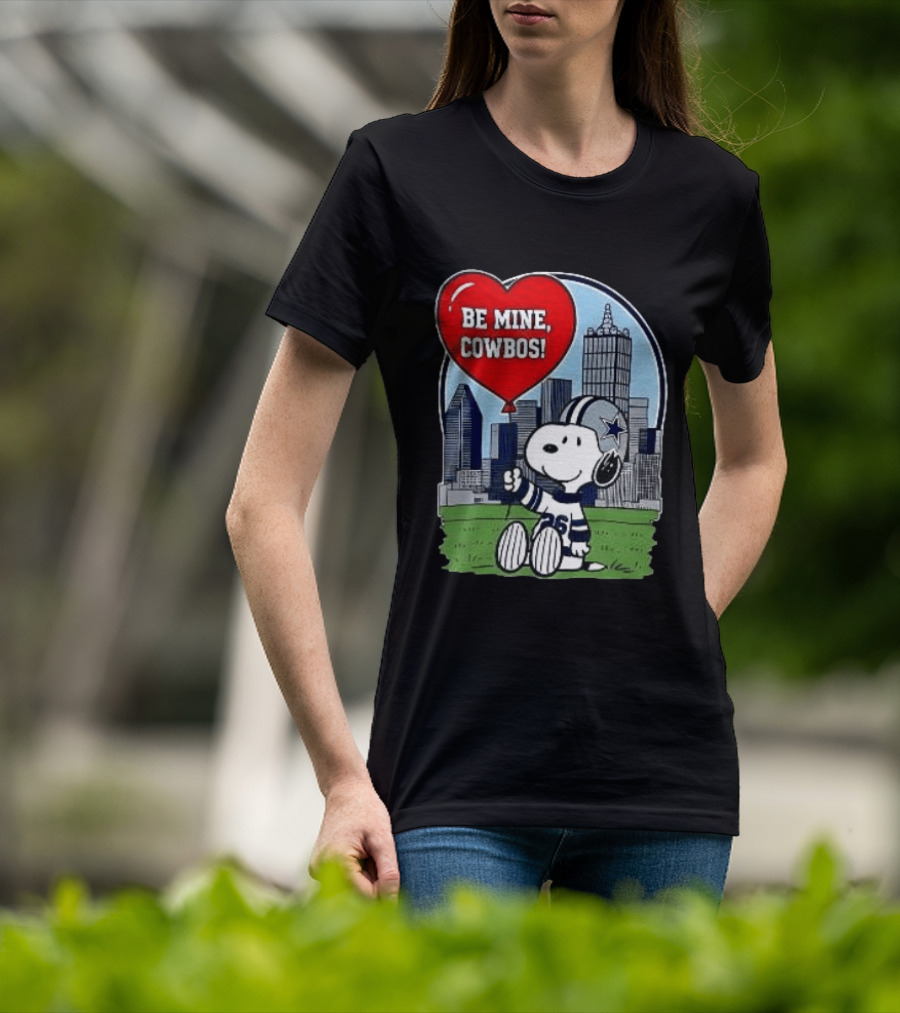 Dallas Cowboys Snoopy Be Mine Valentine 2026 Skyline T-Shirt