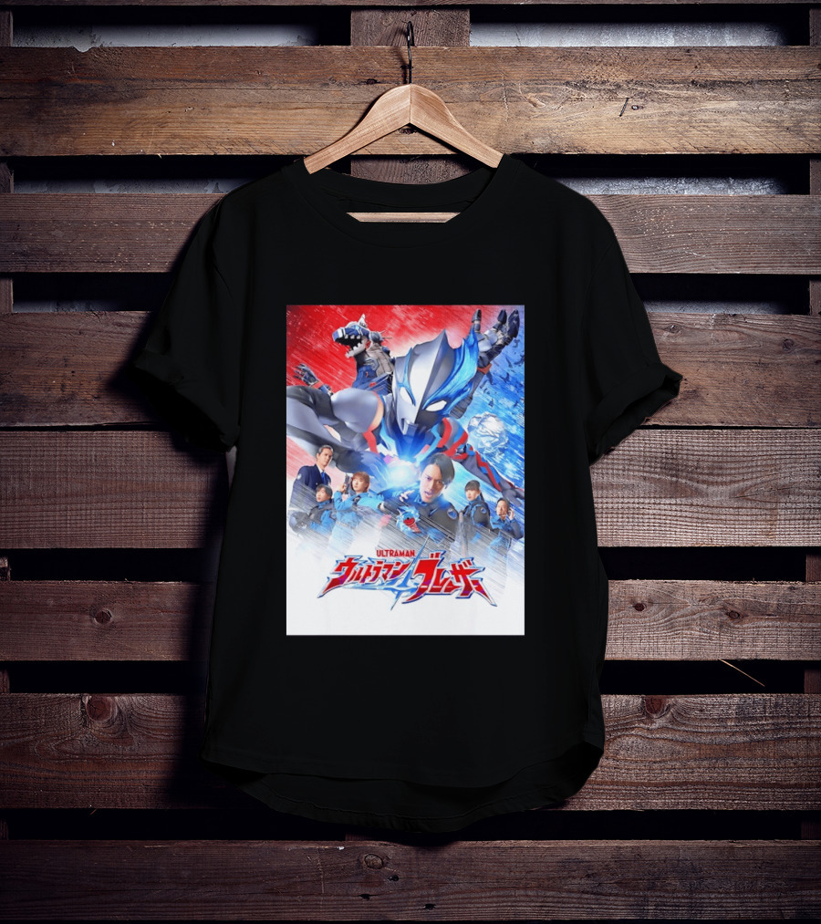Ultraman Blazar Cast And Characters With Heroic Action Scene T-Shirt