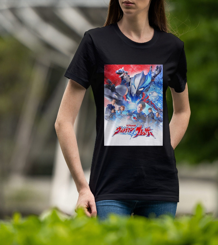 Ultraman Blazar Cast And Characters With Heroic Action Scene T-Shirt