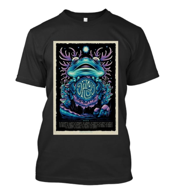 Dizgo 2026 Tour Frog And Mushrooms Psychedelic T-Shirt