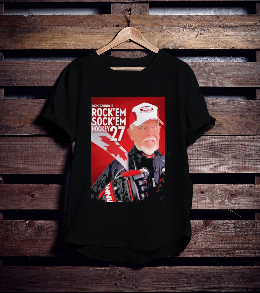 Don Cherry's Rock'em Sock'em Hockey 27 Maple Leaf Hat And Gloves Canada T-Shirt