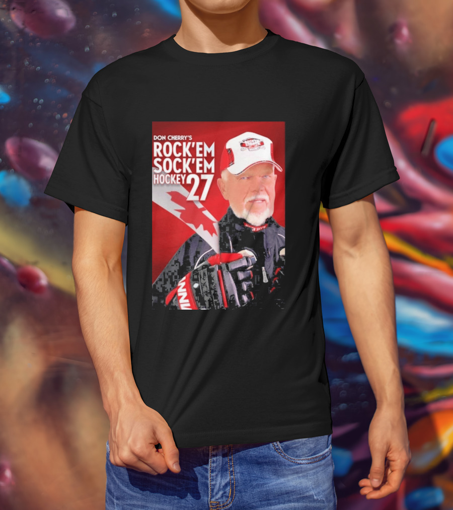 Don Cherry's Rock'em Sock'em Hockey 27 Maple Leaf Hat And Gloves Canada T-Shirt