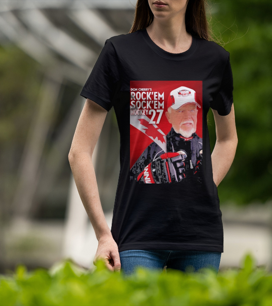 Don Cherry's Rock'em Sock'em Hockey 27 Maple Leaf Hat And Gloves Canada T-Shirt