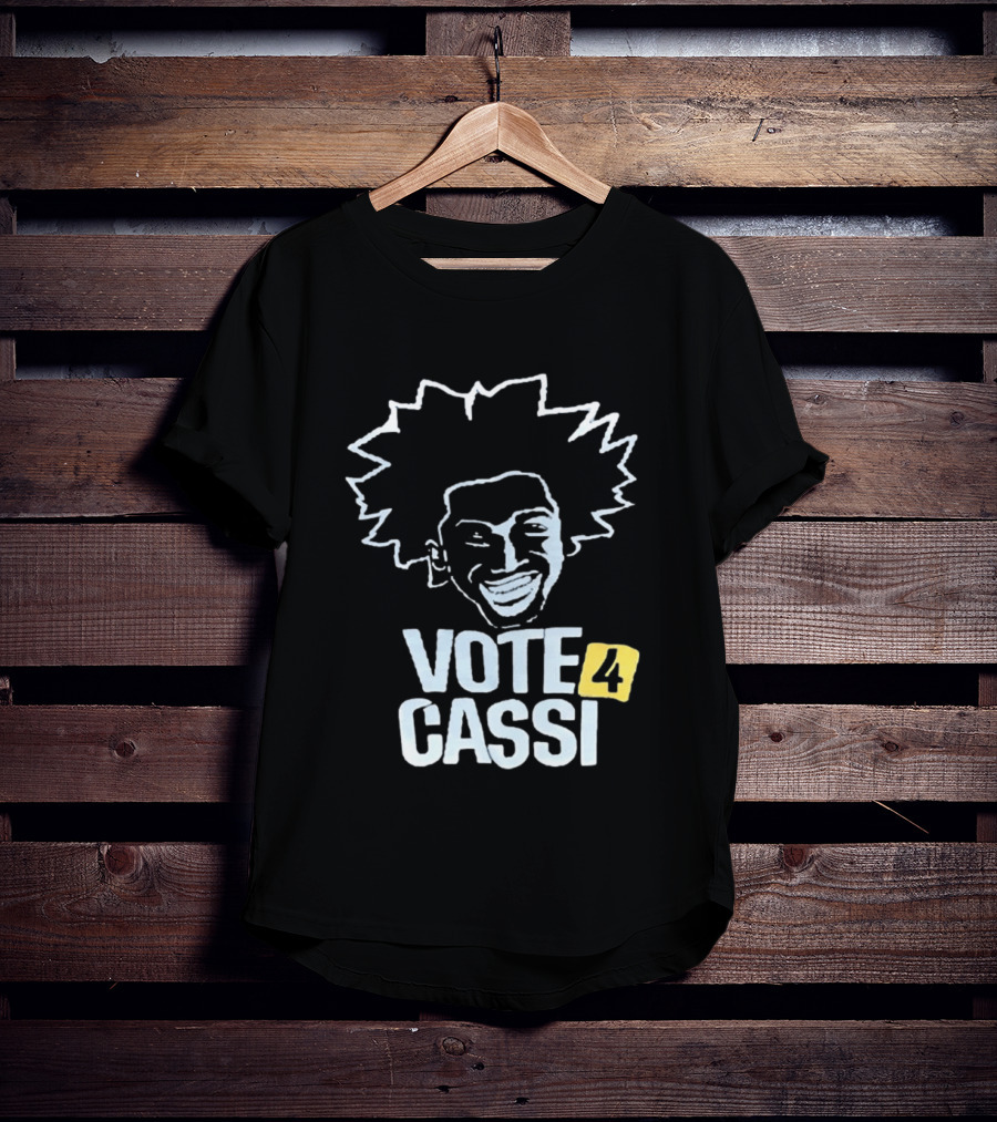 Vote 4 Cassi Spiky Afro Smiling Line T-Shirt