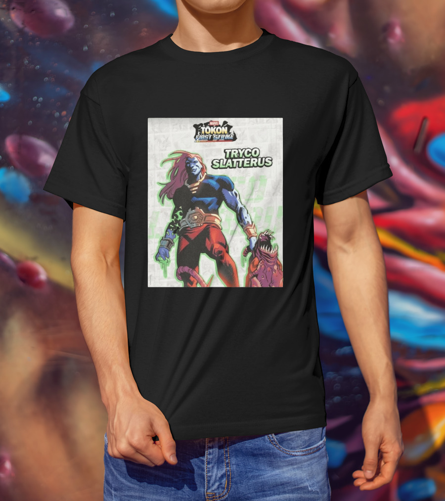 Marvel Tokon First Strike Tryco Slatterus Character With Creature T-Shirt