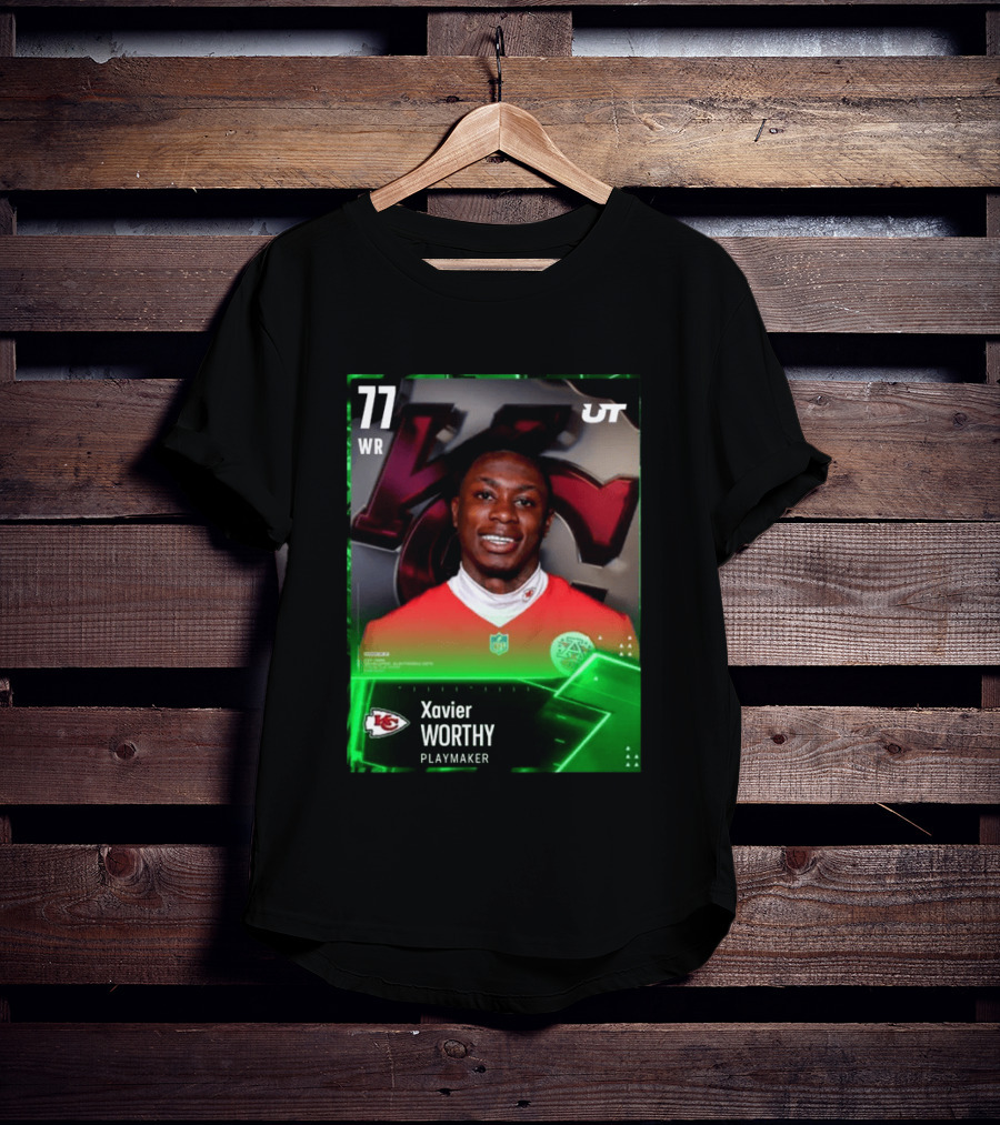 Xavier Worthy Kansas City Chiefs WR 77 Playmaker UT NFL T-Shirt