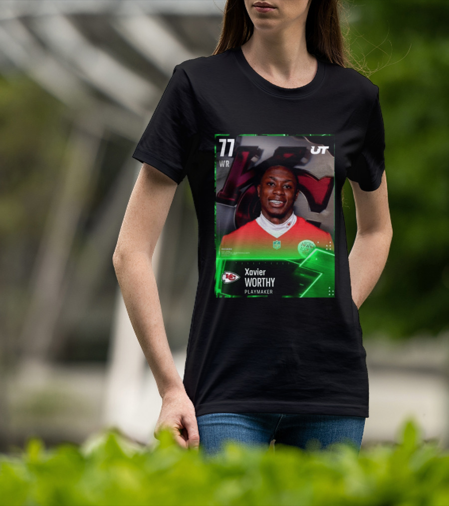 Xavier Worthy Kansas City Chiefs WR 77 Playmaker UT NFL T-Shirt