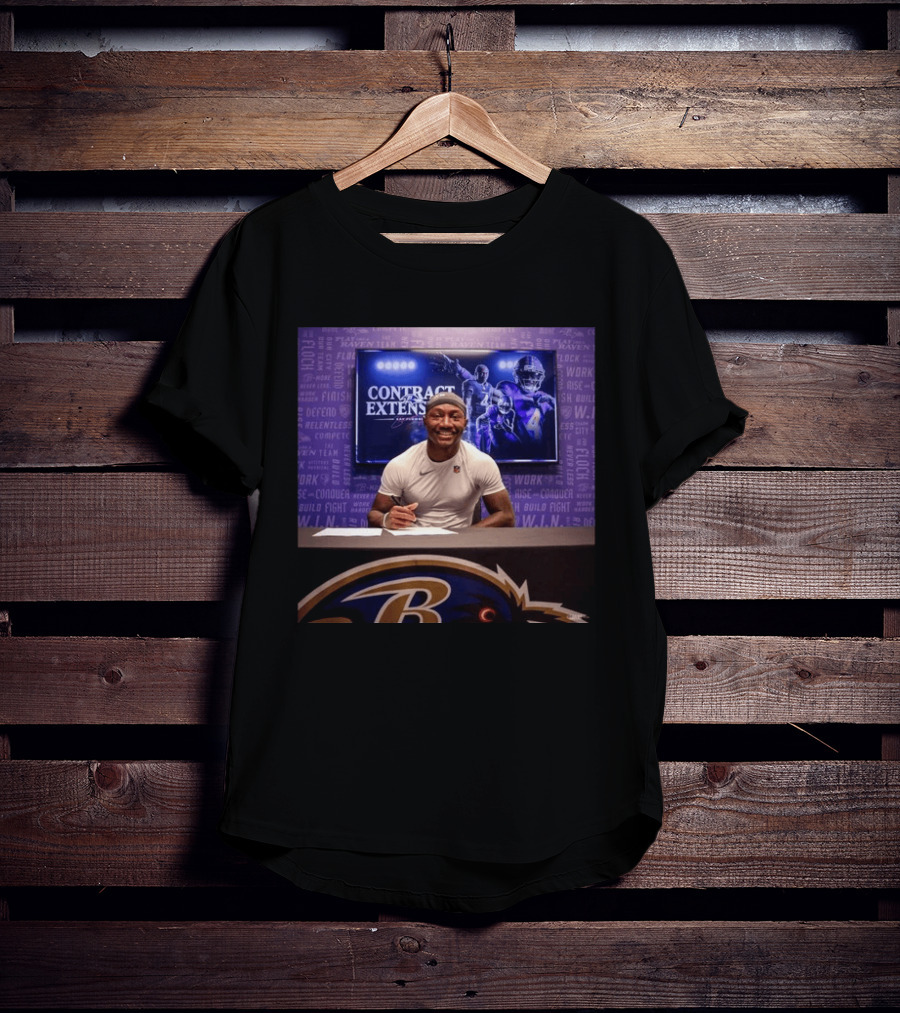 Zay Flowers Contract Extension Baltimore Ravens Football Player Signing NFL Deal T-Shirt