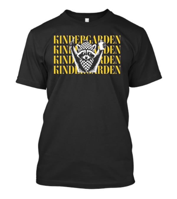 Kindergarden Raccoon With Coffee And Pencil T-Shirt