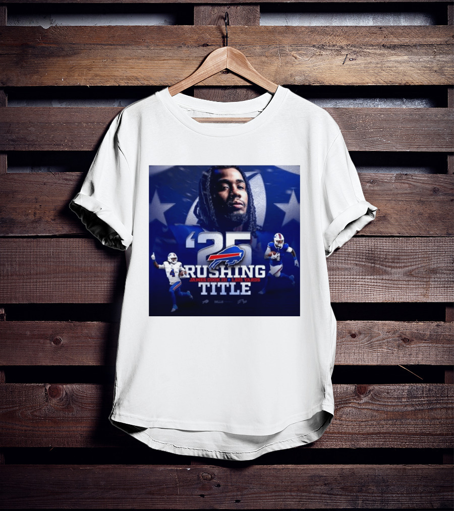 25 Rushing Buffalo Football James Cook III 1621 Yards Title T-Shirt