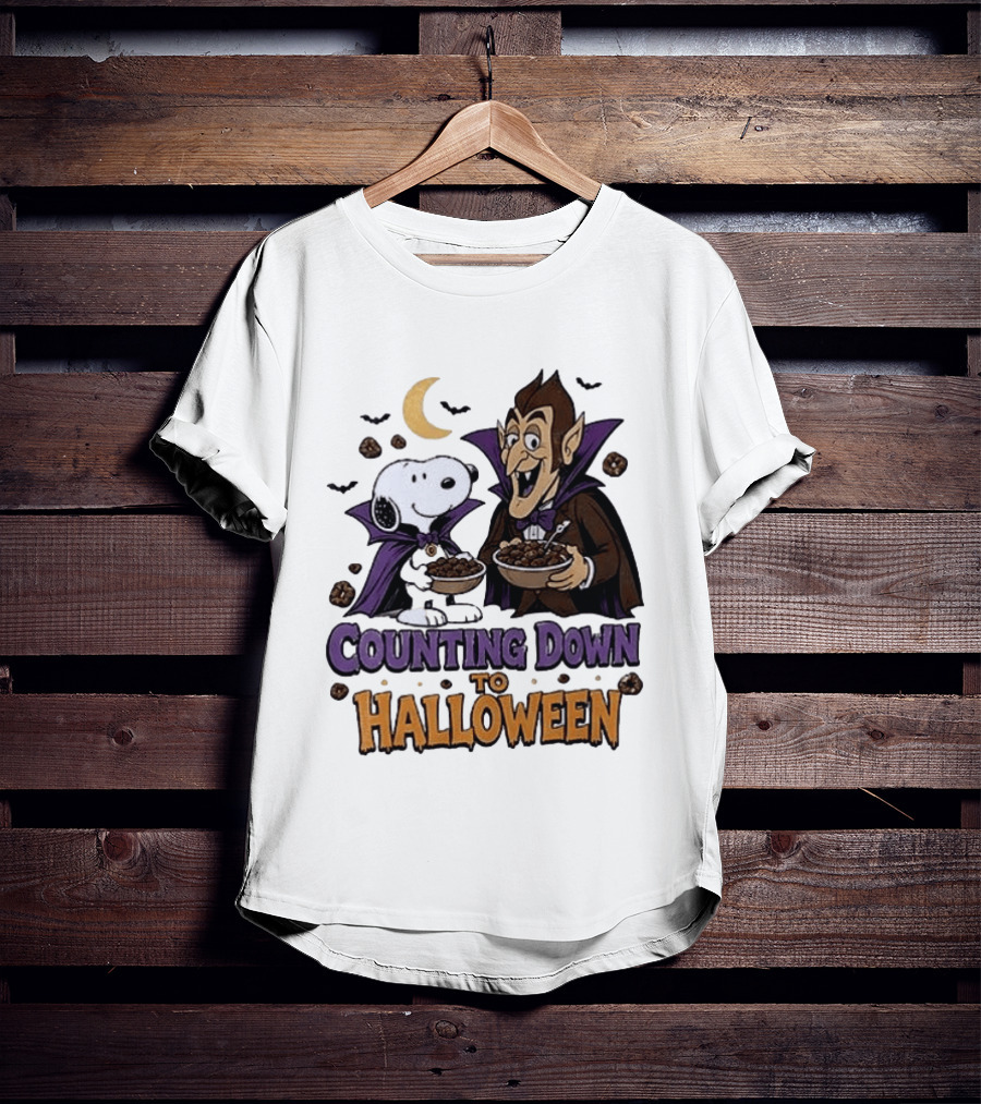Peanuts Snoopy And Dracula Counting Down To Halloween T-Shirt