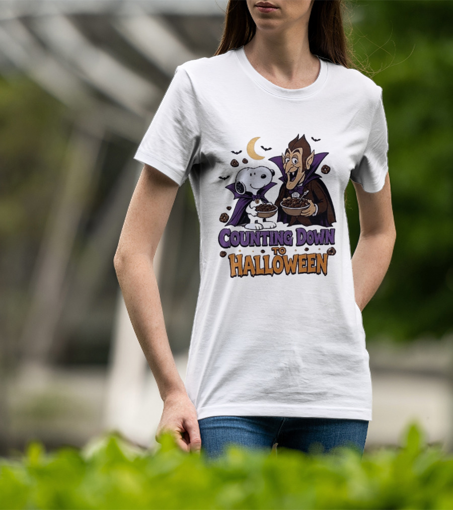 Peanuts Snoopy And Dracula Counting Down To Halloween T-Shirt