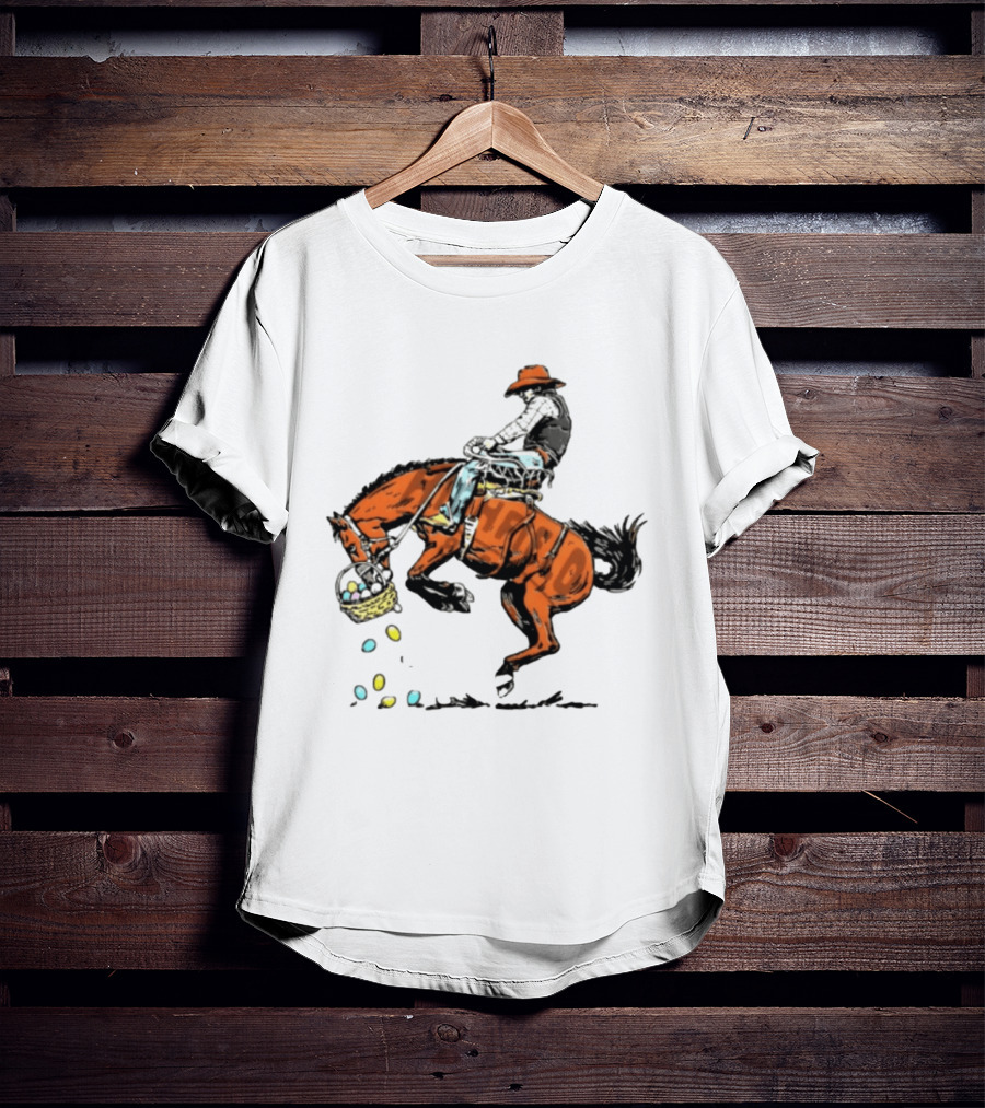 Cowboy Horse Easter Egg Basket Riding 2026 T-Shirt