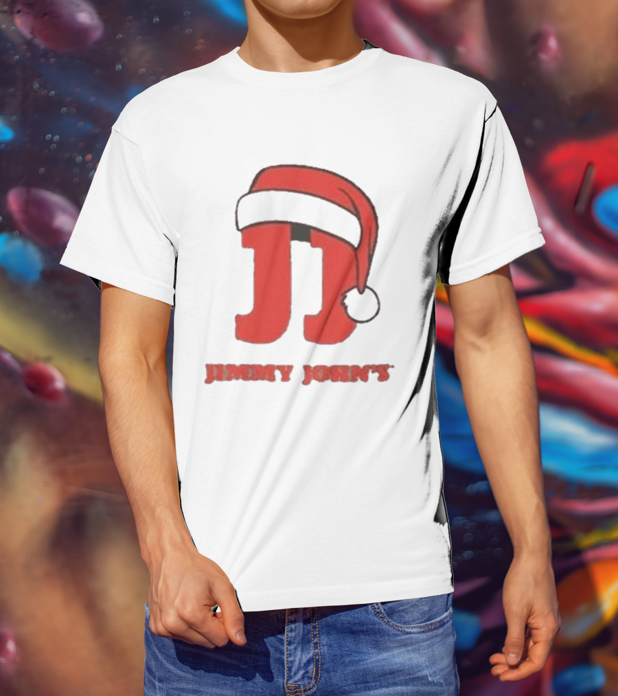 Jimmy John's Festive Santa Hat Christmas T-Shirt