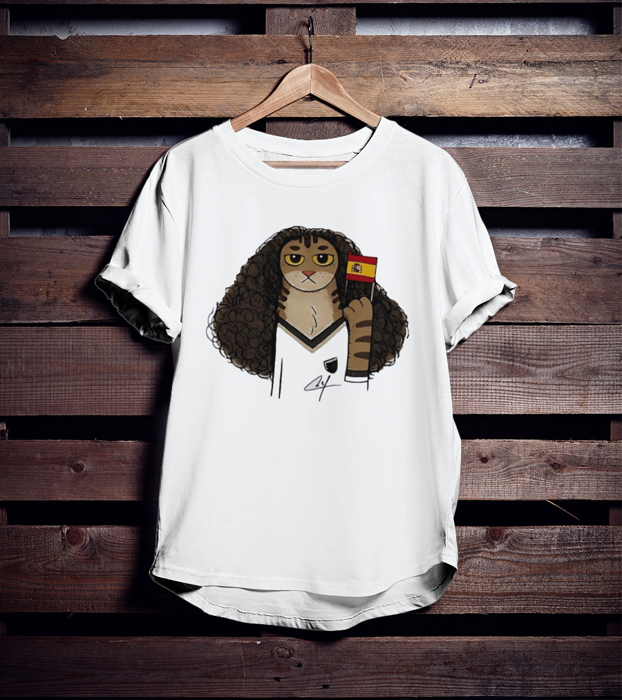 Marc Cucurella Cat Holding Spain Flag FC Barcelona T-Shirt