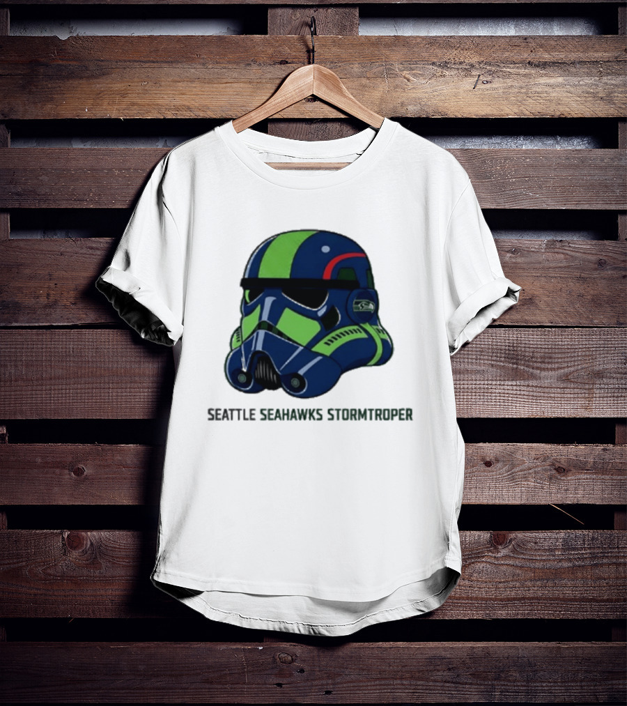Seattle Seahawks Stormtrooper Game Day Galactic Helmet T-Shirt