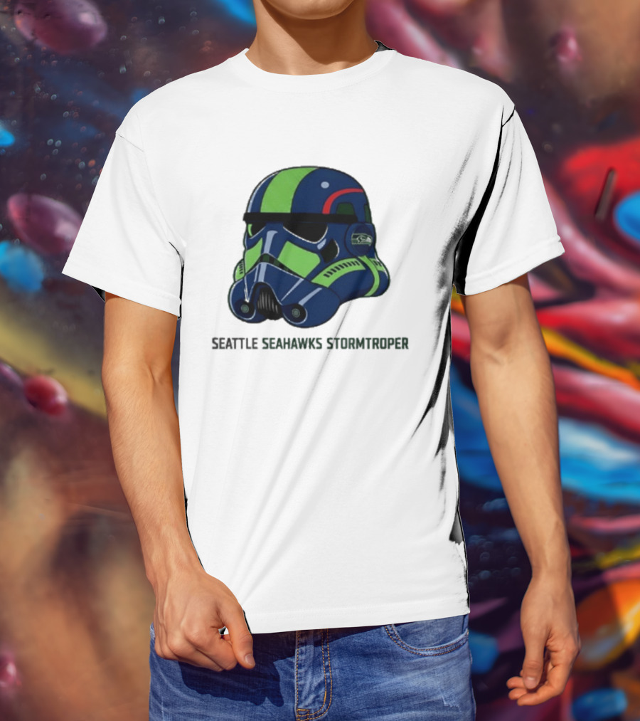 Seattle Seahawks Stormtrooper Game Day Galactic Helmet T-Shirt