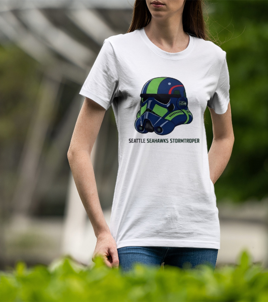 Seattle Seahawks Stormtrooper Game Day Galactic Helmet T-Shirt
