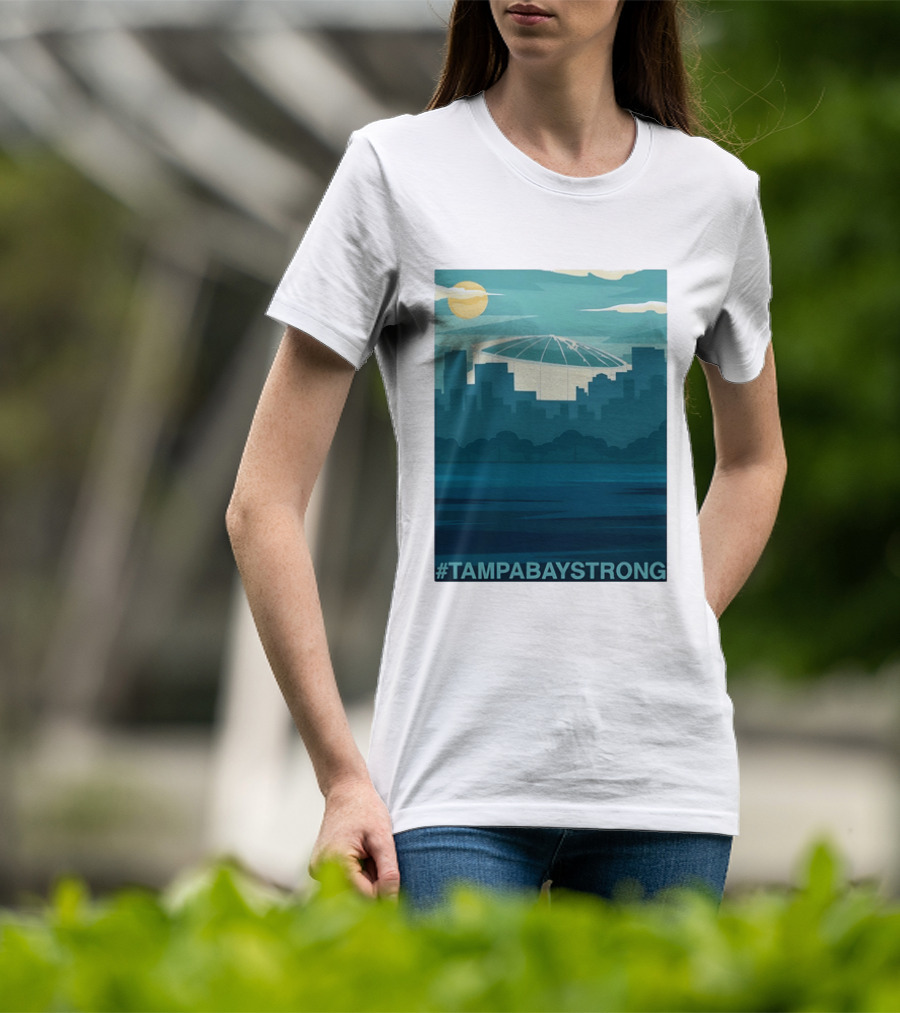 Tampa Bay Strong Skyline Tropicana Field Hashtag T T-Shirt