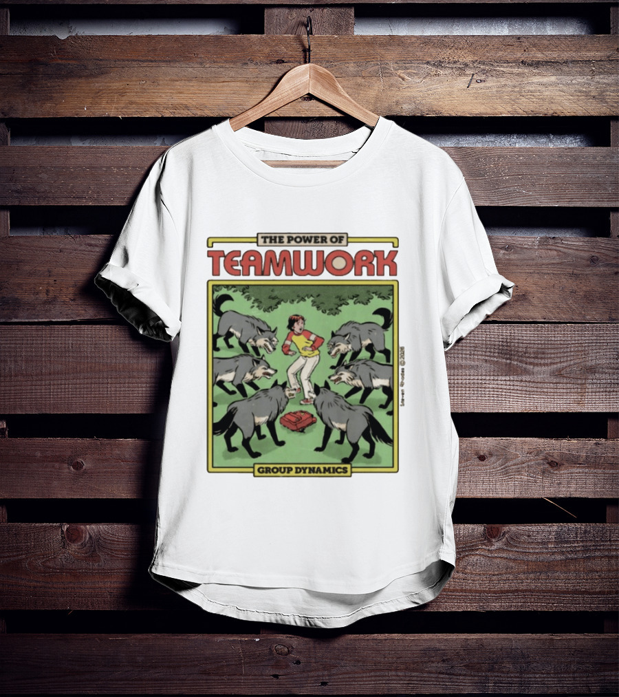 The Power Of Teamwork Group Dynamics Child Surrounded By Wolves T-Shirt