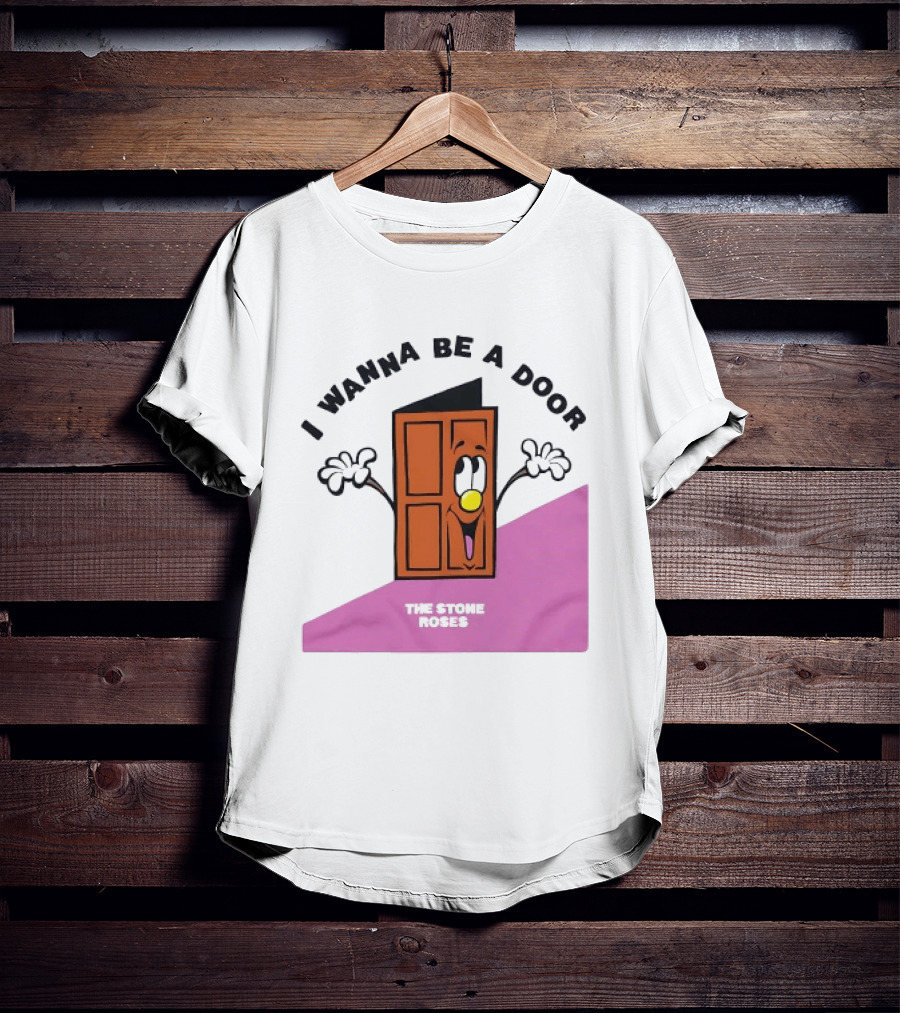 The Stone Roses I Wanna Be A Door Cartoon Yellow Nose Waving Hands T-Shirt