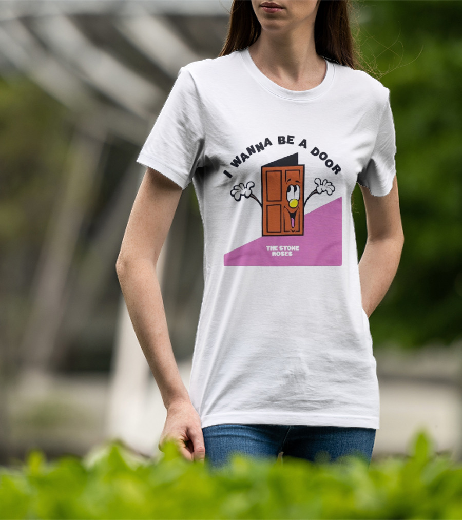The Stone Roses I Wanna Be A Door Cartoon Yellow Nose Waving Hands T-Shirt