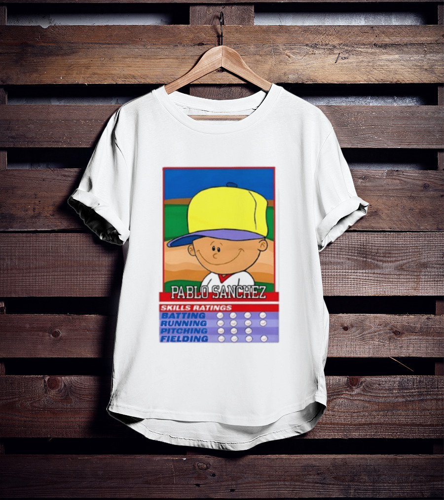 Trending Pablo Sanchez Skills Ratings Card Batting Running Pitching Fielding T-Shirt