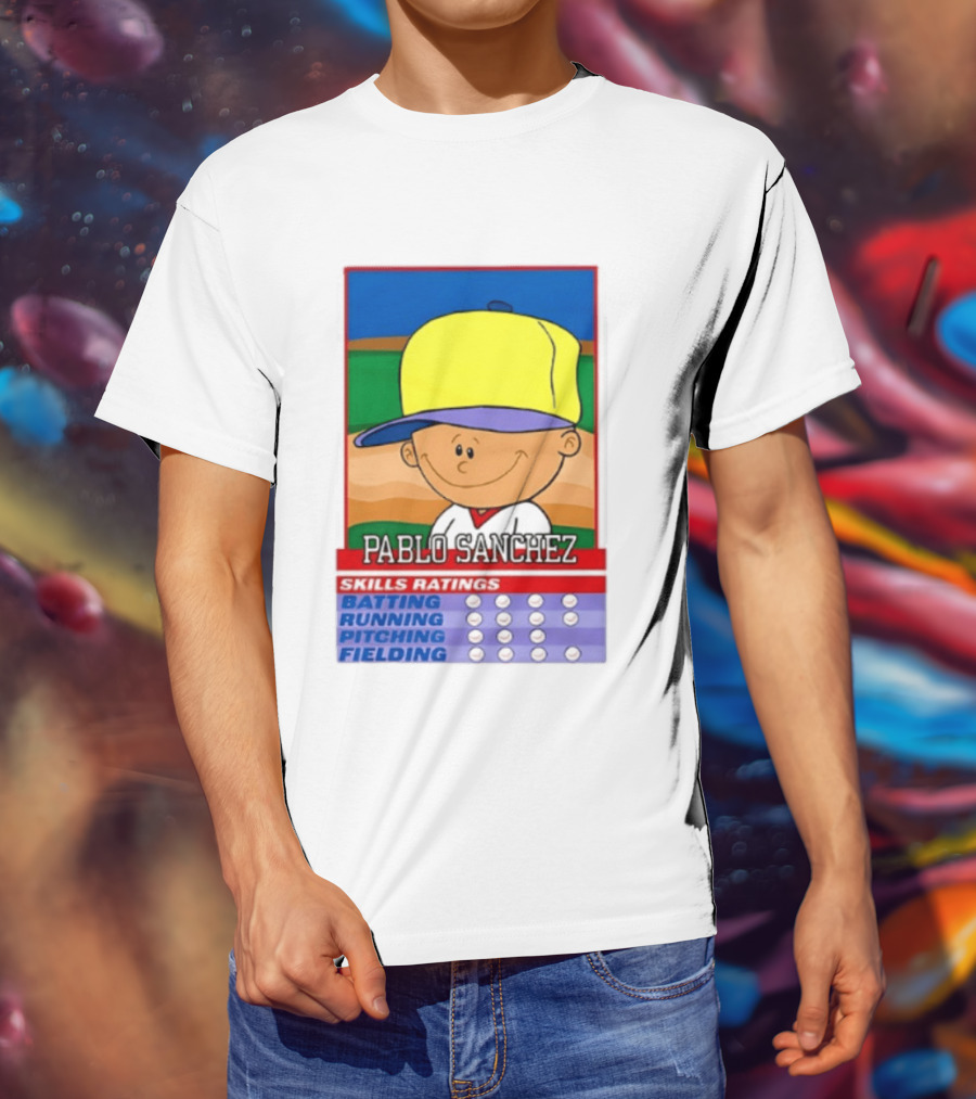 Trending Pablo Sanchez Skills Ratings Card Batting Running Pitching Fielding T-Shirt