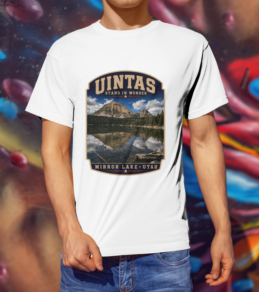 Uintas Stand In Wonder At Mirror Lake Utah T-Shirt