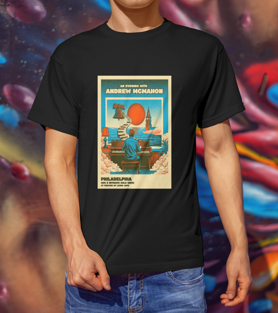 Andrew McMahon An Evening With Philadelphia Aug 6 Intimate Solo Show Theatre Of Living Arts Tour T-Shirt