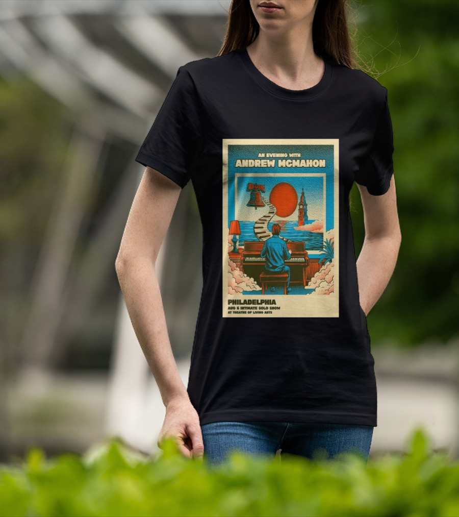 Andrew McMahon An Evening With Philadelphia Aug 6 Intimate Solo Show Theatre Of Living Arts Tour T-Shirt