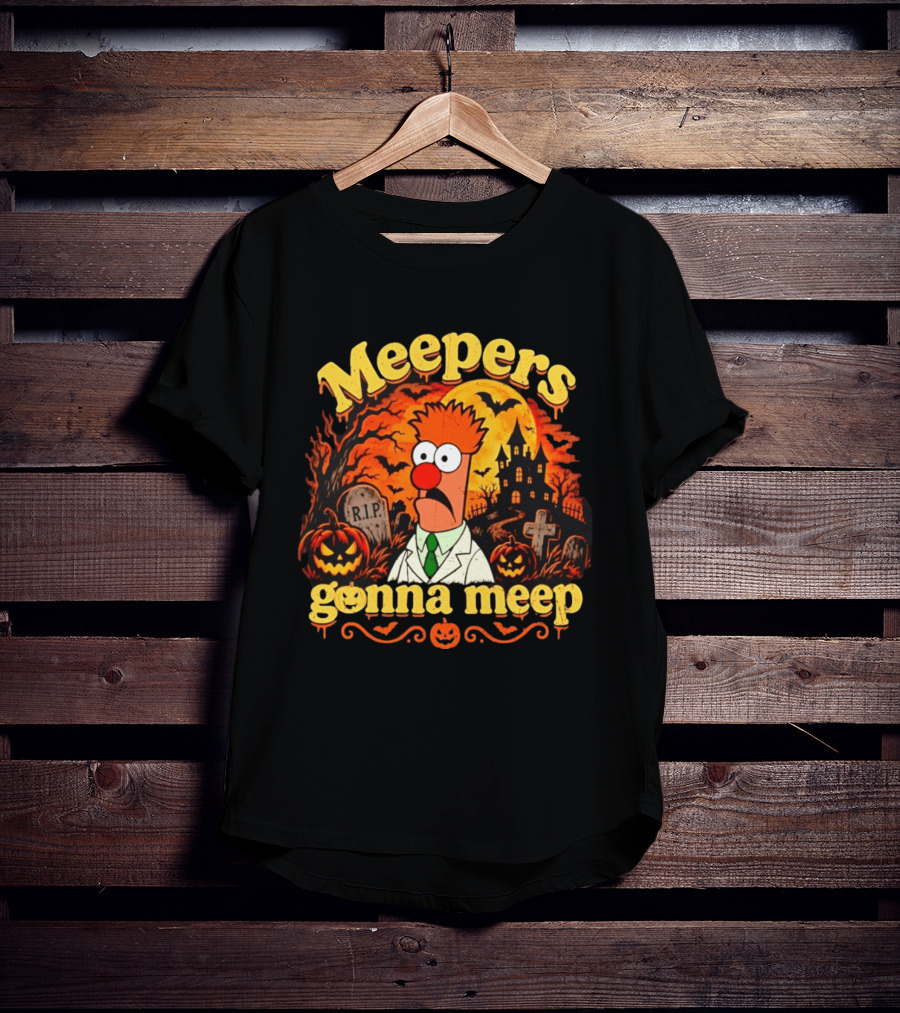 Meepers Gonna Meep Halloween The Muppets Beaker Spooky Scene T-Shirt