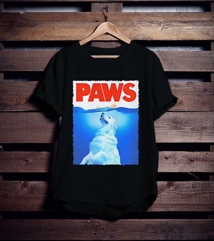 PAWS Classic Parody With Diving Dog Image T-Shirt