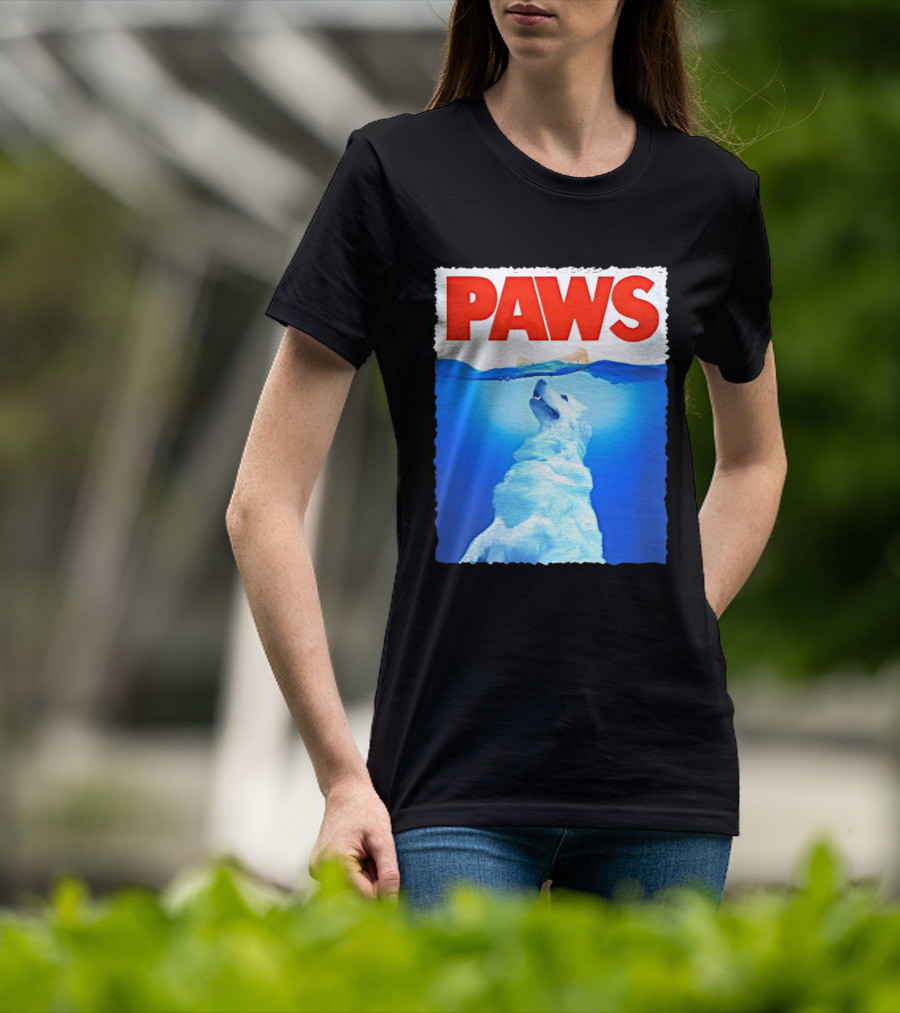PAWS Classic Parody With Diving Dog Image T-Shirt