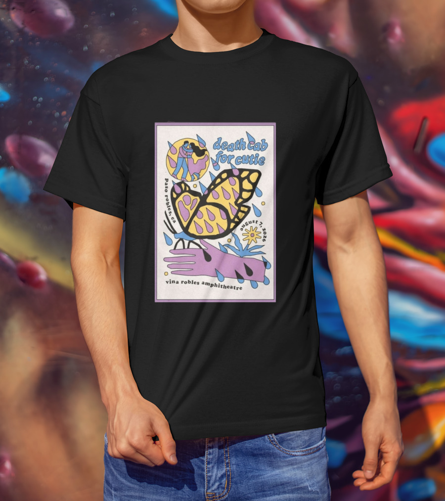 Death Cab For Cutie Paso Robles Vina Robles Amphitheatre August 7 2026 Butterfly T-Shirt