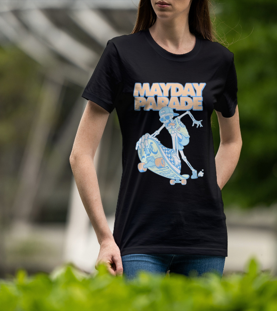 Mayday Parade Skeleton Skater With LBC 72626 Board T-Shirt