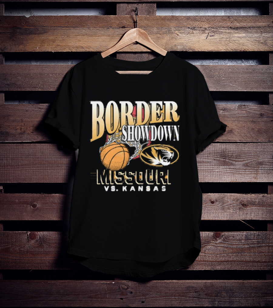 Border Showdown Missouri Tigers Vs Kansas Basketball 2025 T-Shirt